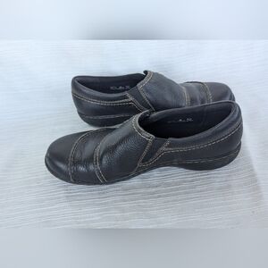 Clarks Collection Ashland Indigo Womens Shoe 10 M Black Leather Loafer